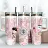 Pink Dripping Pattern Tumbler