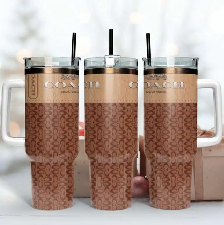 Coach Logo Leather 40Oz Tumbler