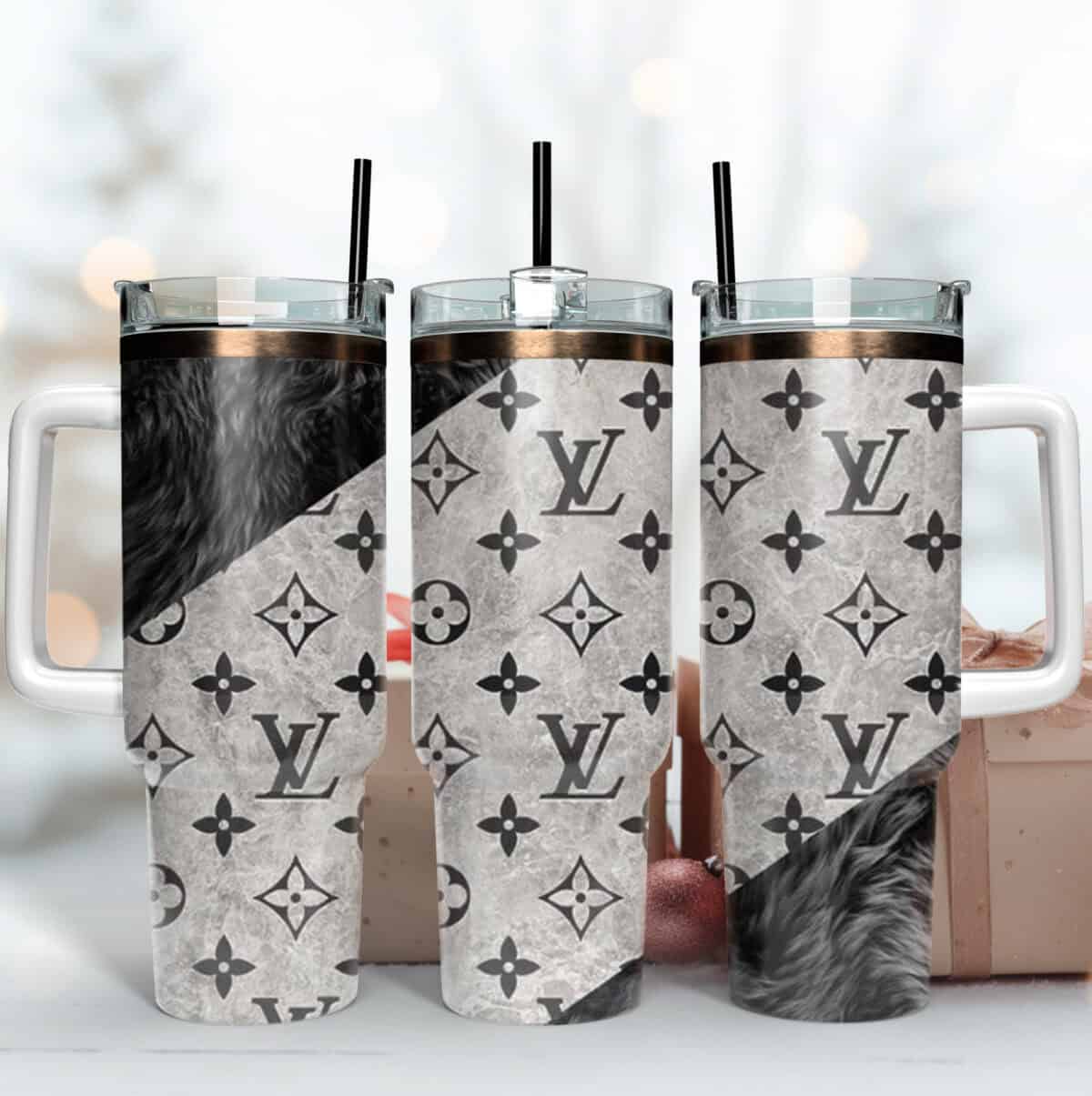 LV Pattern Logo Tumbler. LV 40Oz Tumbler, Tumbler Wrap