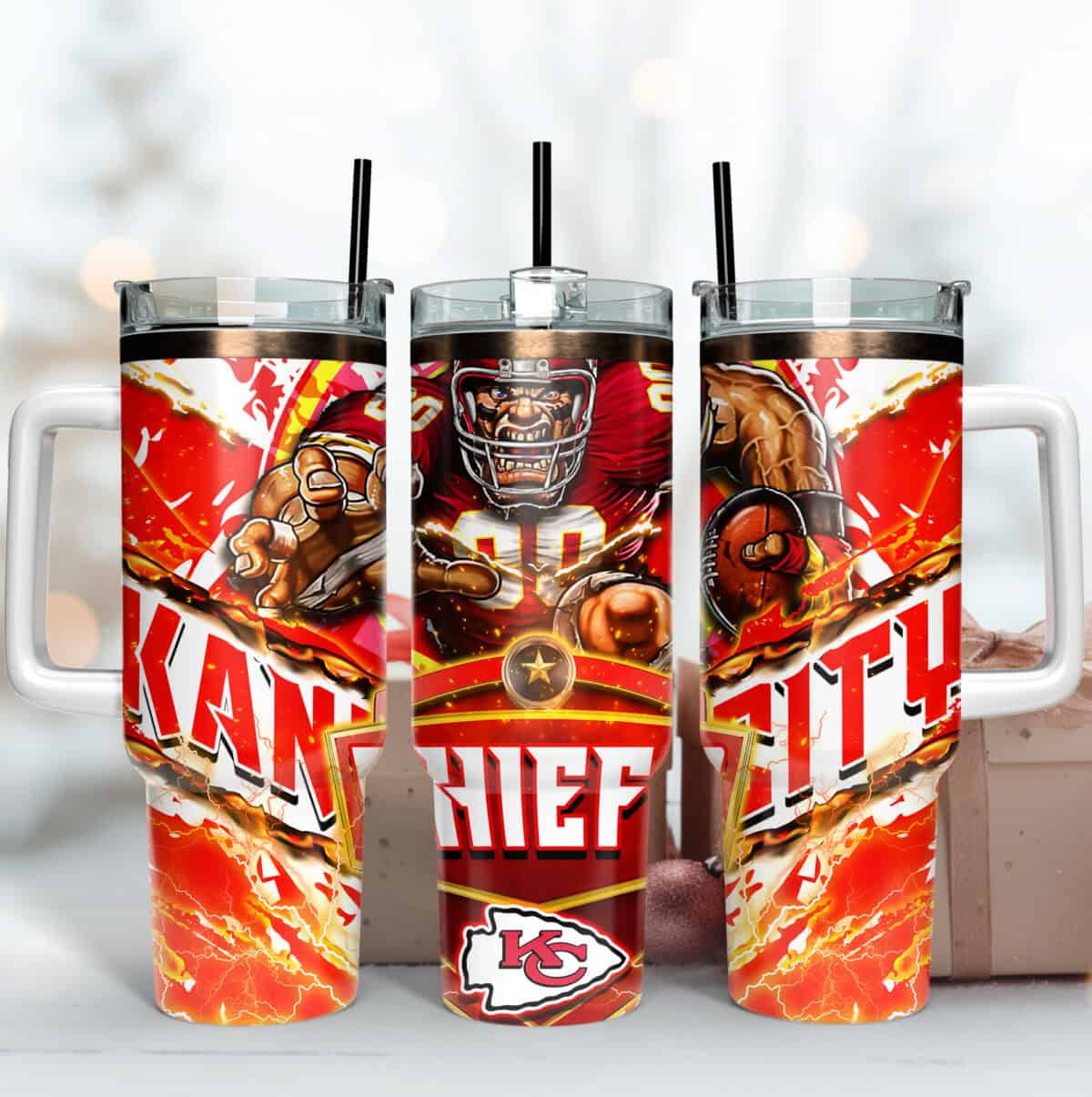 Kansas City Chiefs Mascot 40oz Tumbler Wrap, Football Mascot 40Oz Tumbler