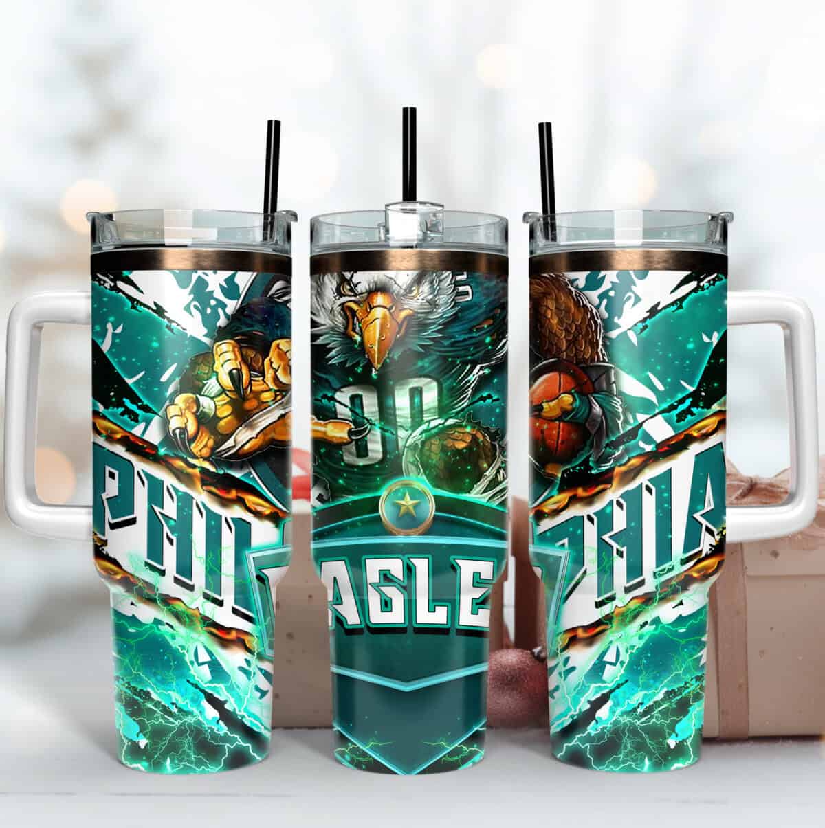 Philadelphia Eagles Mascot 40oz Tumbler Wrap, Football Mascot 40Oz Tumbler