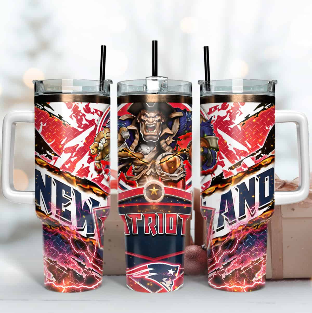New England Patriots Mascot 40oz Tumbler Wrap, Football Mascot 40Oz Tumbler