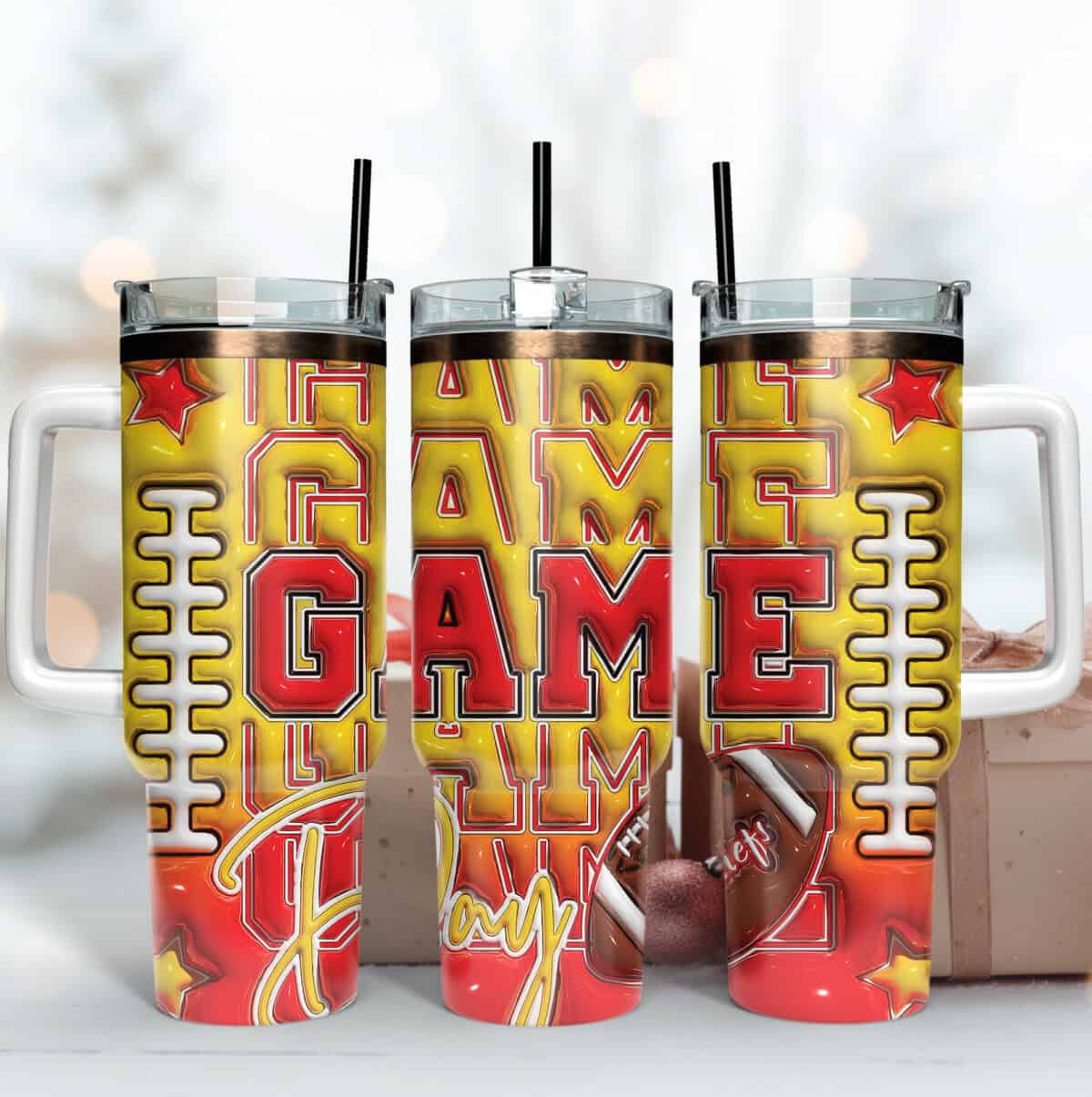 Kansas City Chiefs Game Day 40Oz Tumbler Wrap, Football 40Oz Tumbler