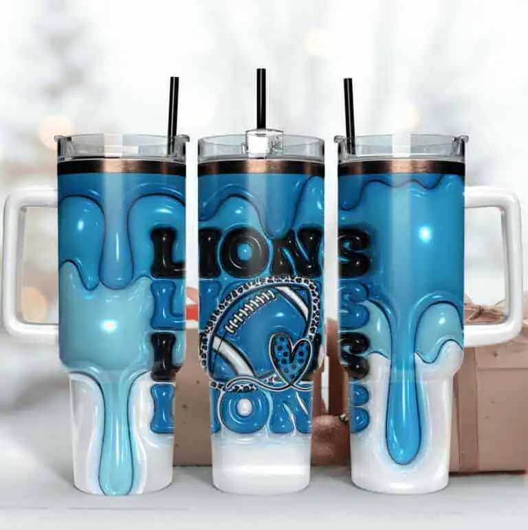 Detroit Lions Inflated Puff Skinny Tumbler 40Oz