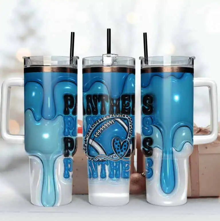 Carolina Panthers Inflated Puff Skinny Tumbler 40Oz