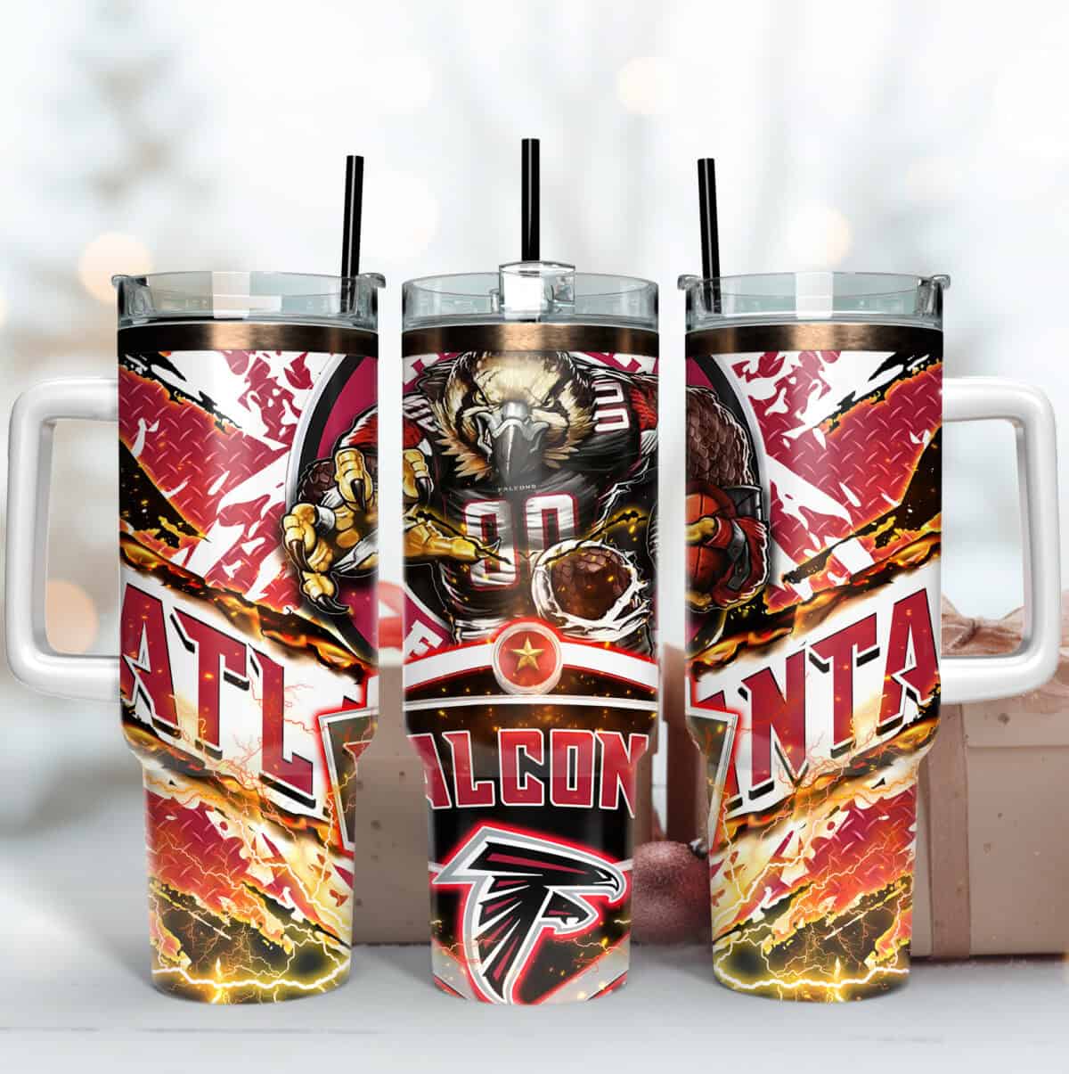 Atlanta Falcons Football Mascot 40Oz Tumbler, NFL Mascot Tumbler Design